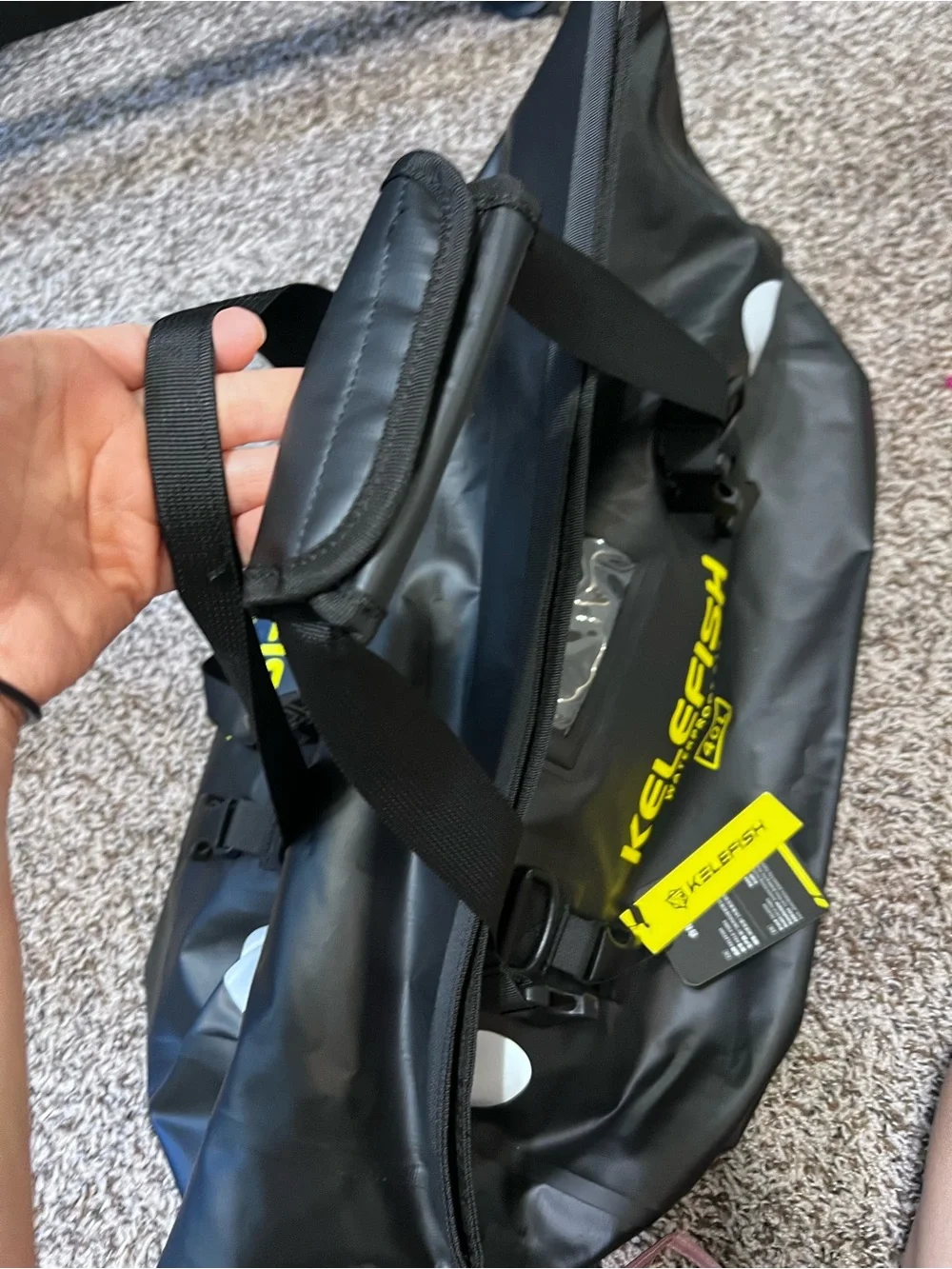 40L Waterproof Black Duffel Bag - Heavy-Duty Travel Gear